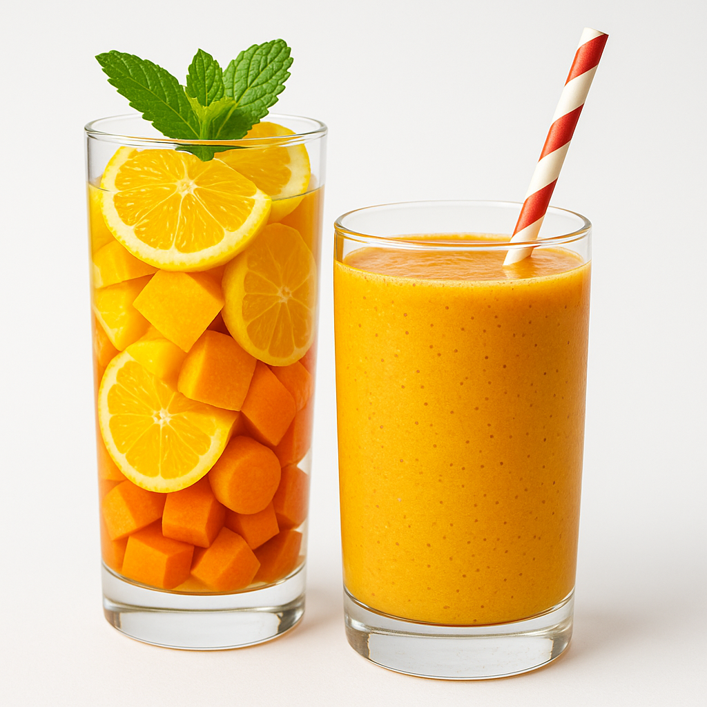 Orange Blast frozen smoothie cup — vibrant vitamin-rich energising smoothie — SmoothieMachine